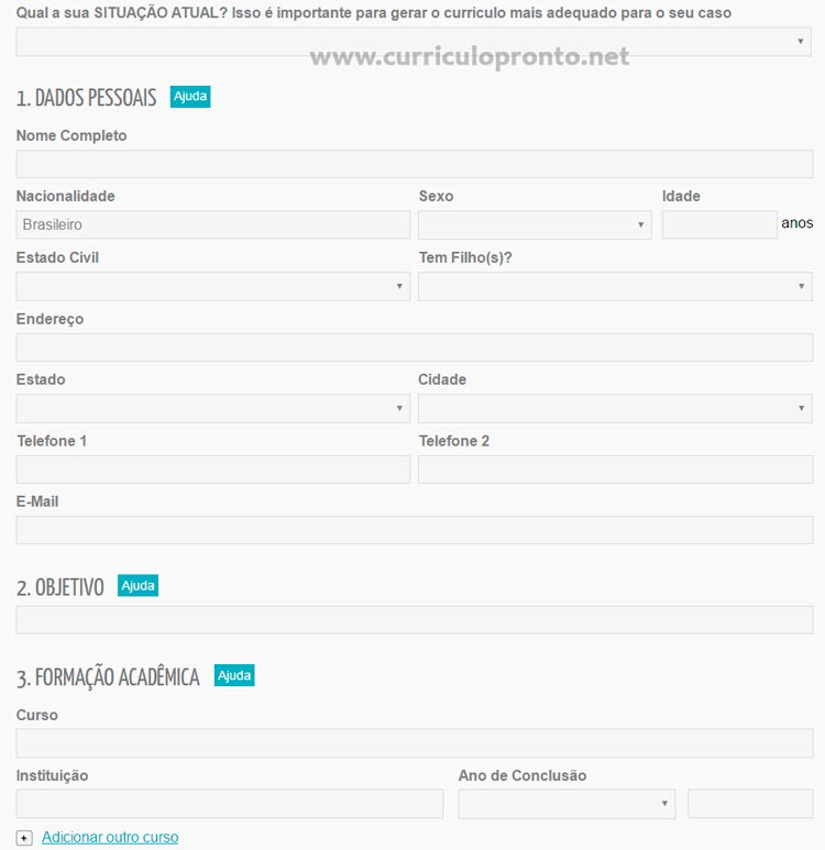 Gerador de Currículo Online Grátis