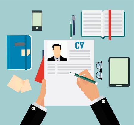 ícones de currículo e carta de apresentação