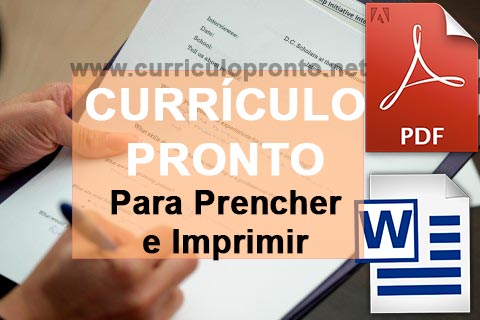 Currículo Pronto para Preencher e Imprimir